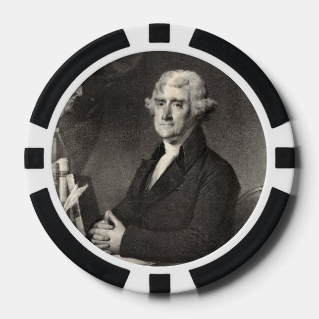Juego De Fichas De Póquer Retrato de Thomas Jefferson (Anverso)