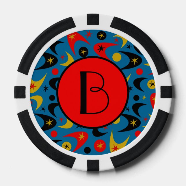 Juego De Fichas De Póquer Retro Boomerangs (Anverso)