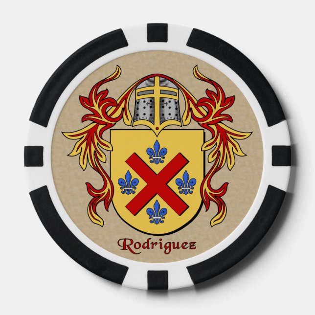 Juego De Fichas De Póquer Rodriguez Heraldic Arms (Anverso)