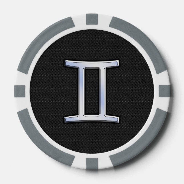 Juego De Fichas De Póquer Rótulo Gemini Zodiac (Anverso)