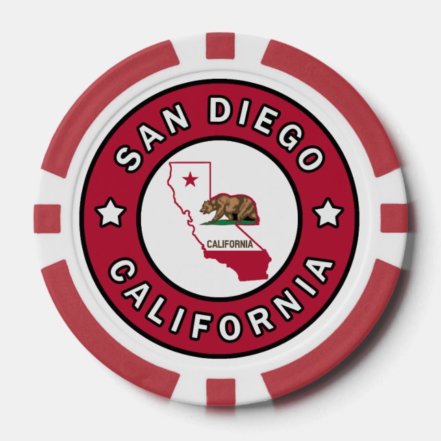 Juego De Fichas De Póquer San Diego California (Anverso)