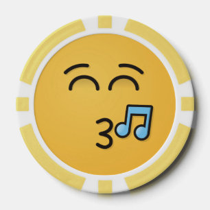 Juego De Fichas De Póquer Silbando cara con ojos sonrientes