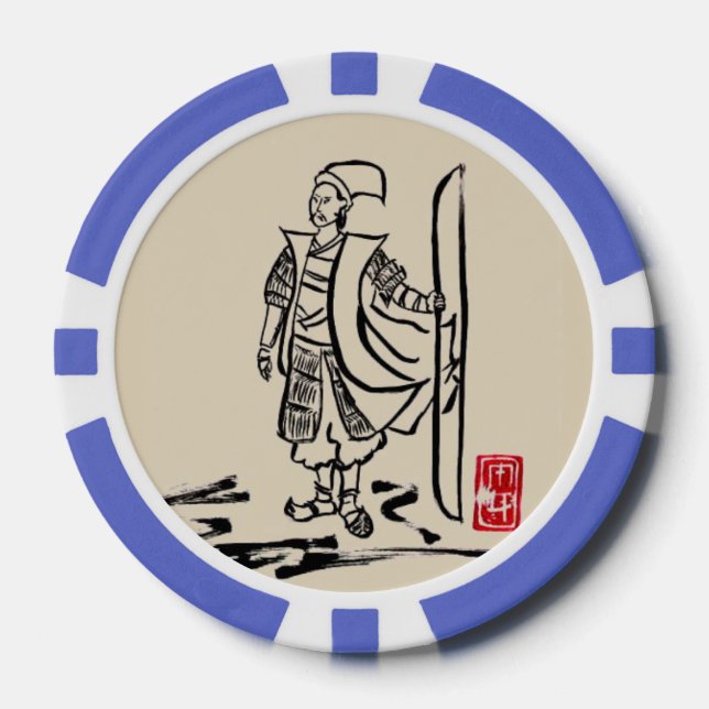 Juego De Fichas De Póquer Símbolo de reproducción inspirado en Asia (Anverso)