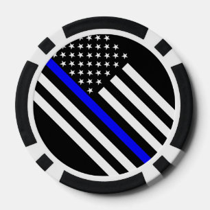 Juego De Fichas De Póquer Símbolo fino de América Blue Line