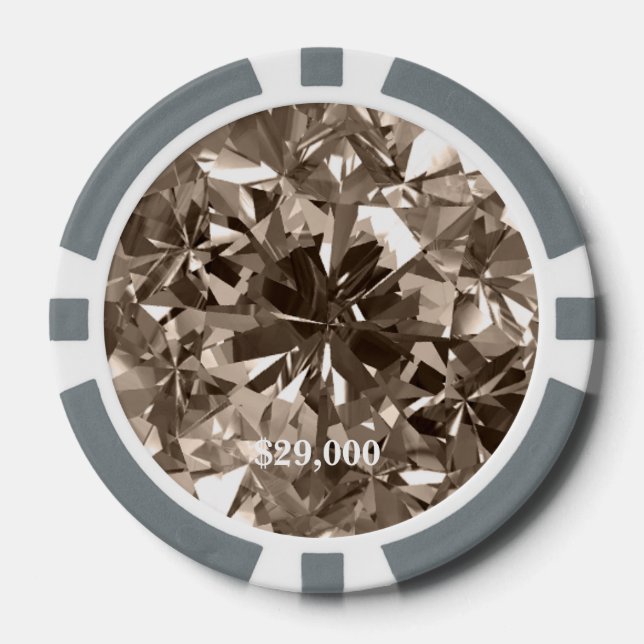 Juego De Fichas De Póquer Smokey Quartz Gem Stone Poker Chip Strip Edge (Anverso)