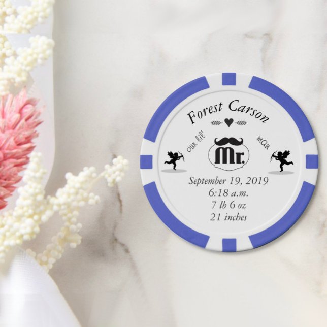 Juego De Fichas De Póquer Sr. Mustache Lil Man Baby Boy Stats (Subido por el creador)