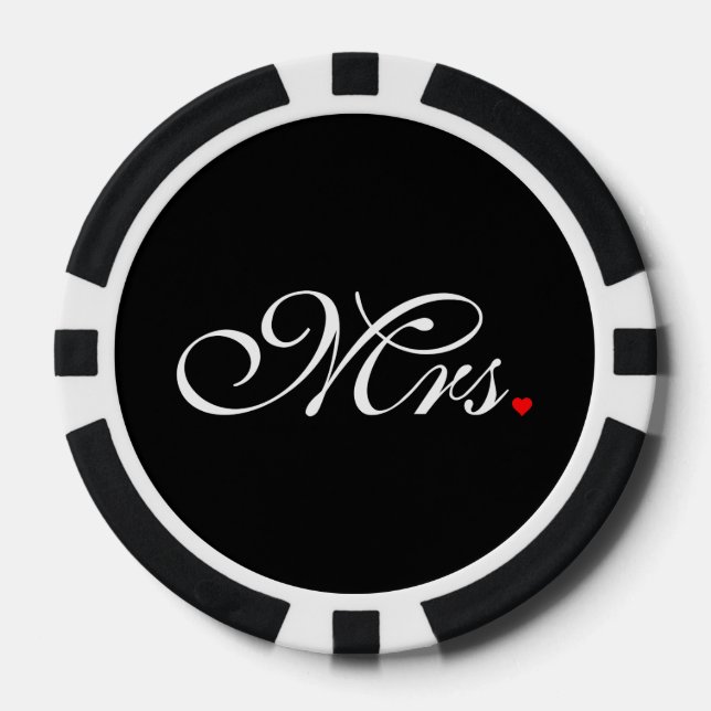 Juego De Fichas De Póquer Sra. Esposa Novia Sus Hijos (Anverso)