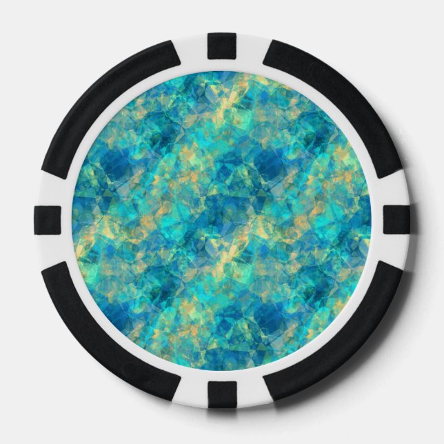Juego De Fichas De Póquer Textura turquesa en ruinas (Anverso)