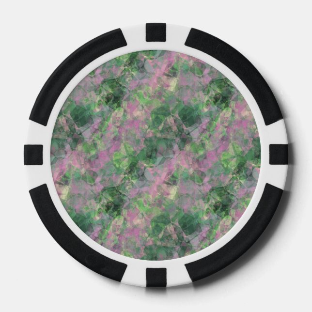 Juego De Fichas De Póquer Textura verde de primavera arrugada (Anverso)