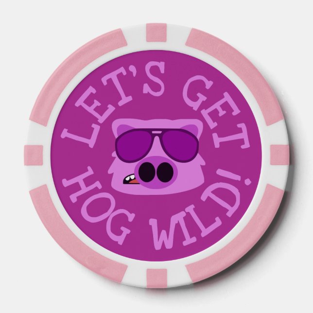 Juego De Fichas De Póquer Vamos a tener a Hog Wild (Anverso)