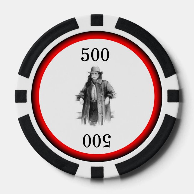 Juego De Fichas De Póquer Vaquera occidental (Anverso)