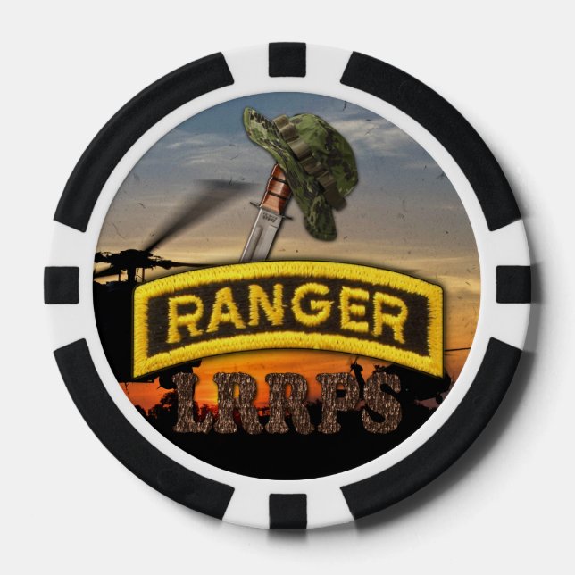 Juego De Fichas De Póquer veteranos veteranos del ejército de guardabosques  (Anverso)