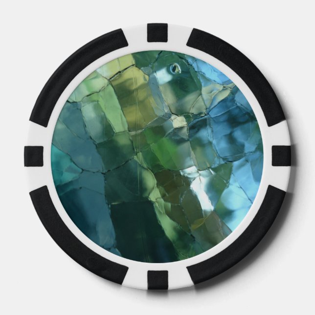 Juego De Fichas De Póquer Vidrio manchado (Anverso)