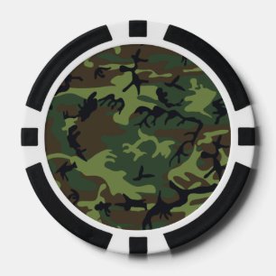 Juego De Fichas De Póquer Woodland Camo