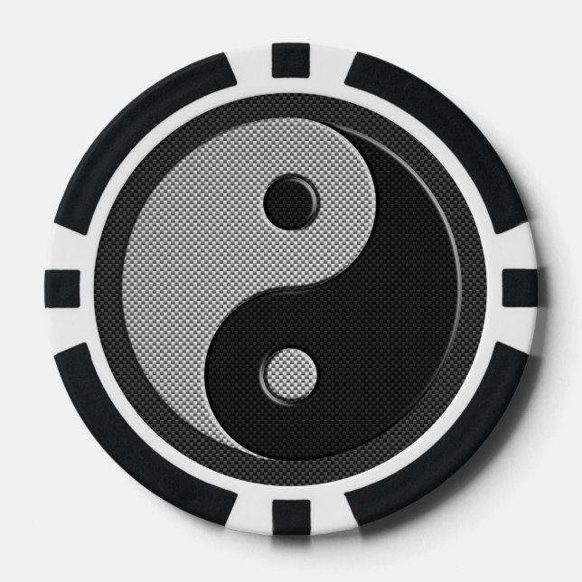 Juego De Fichas De Póquer Yin Yang negrita en estilo de impresión de fibra d (Anverso)