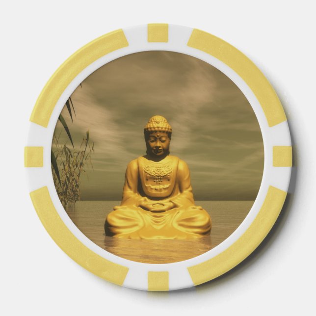 Juego De Fichas De Póquer Zen buddha meditando (Anverso)