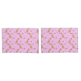 Juego de Funda de almohada rosa de algodón con cap
