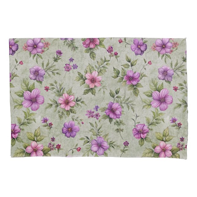 Juego de fundas de almohada con estampado floral v (Anverso-izquierdo)