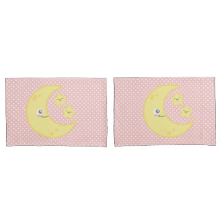 Juego de Fundas de almohada de la luna de Kawaii y