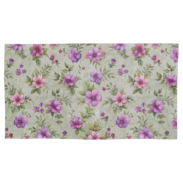 Juego de fundas de almohada florales soñadoras – A (Anverso-izquierdo)