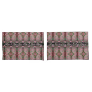 Juego de fundas de almohada rosadas con corazón ba