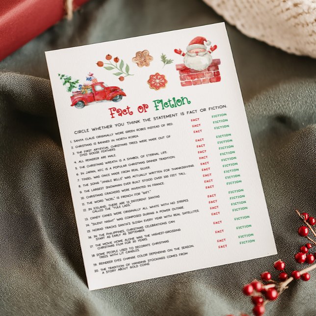 Juego de Hecho o Ficción de Navidad de Santa (Christmas Party Games)