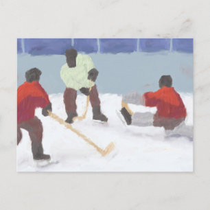 Juego de hockey, postal