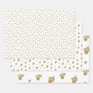 Juego de hoja de papel de ajuste de Naranja peque
