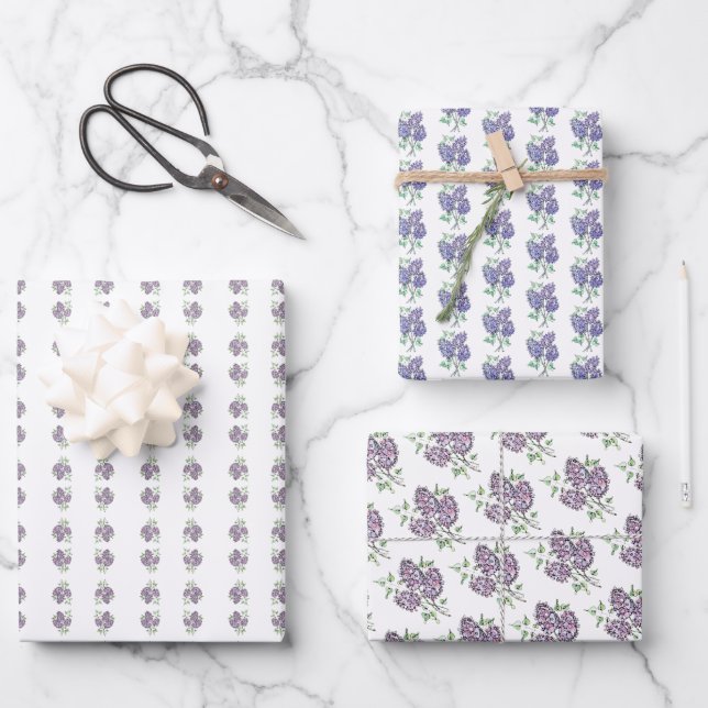 Juego de hojas de ajuste de regalo - Lilacs acuare (Anverso)