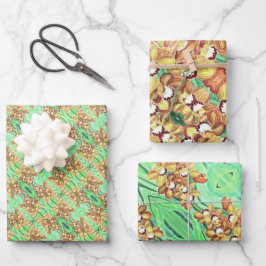 Juego de hojas de ajuste de regalo - orquídeas Nar