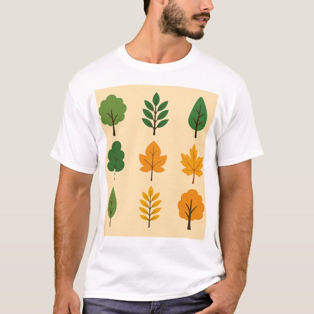 Juego de hojas de árbol de otoño - Camiseta de tro (Anverso)
