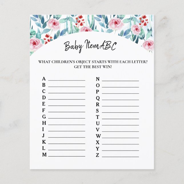 Juego de hojas de papel "Baby Item ABC" para la du (Anverso)