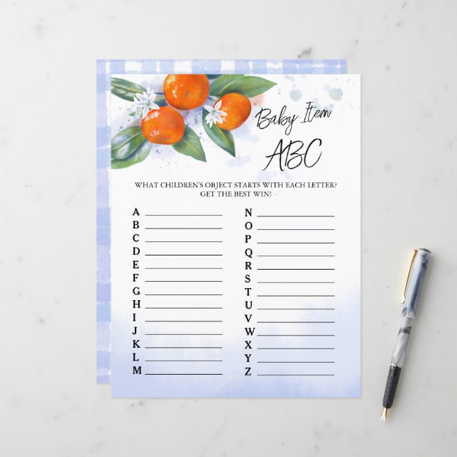 Juego de hojas de papel "Baby Item ABC" para la du (Anverso/Reverso In Situ)