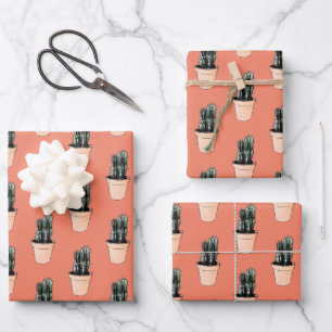 Juego de hojas de papel de ajuste de cactus