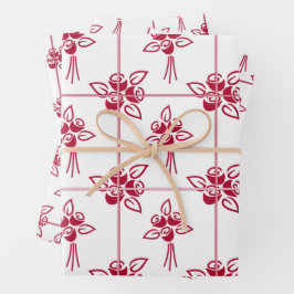 Juego de hojas de papel de ajuste de motivos cuadr