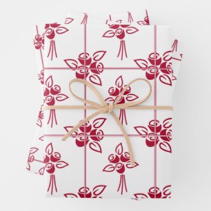 Juego de hojas de papel de ajuste de motivos cuadr