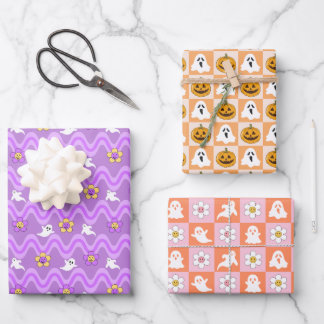 Juego de hojas de papel de envolvimiento de Hallow