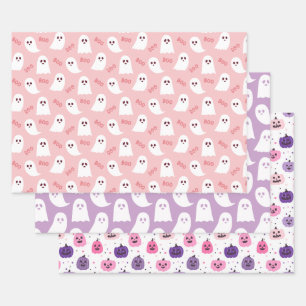 Juego de hojas de papel de envolvimiento de Hallow