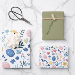 Juego de hojas de papel de envolvimiento de Pascua