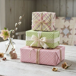 Juego de hojas de papel de regalo de cuadros escoc