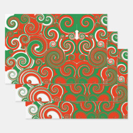 Juego De Hojas De Papel De Regalo De Swirl Vacacio