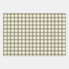 Juego de hojas de papel de regalo Tartán Sage Clás