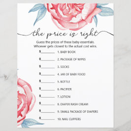 Juego de hojas de papel "el precio es correcto"