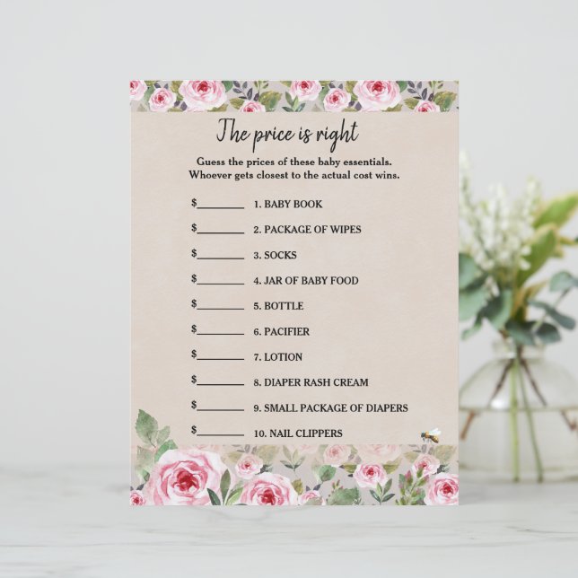 Juego de hojas de papel El precio es correcto (Anverso de pie)