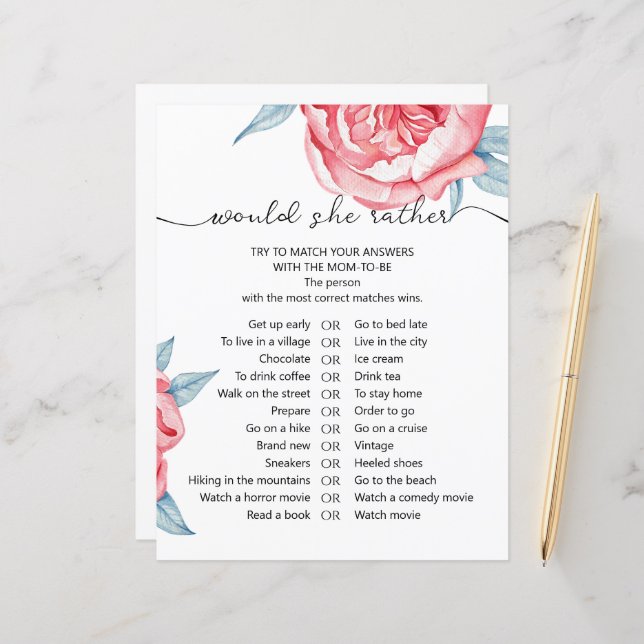 Juego de hojas de papel "le gustaría" (Anverso/Reverso In Situ)