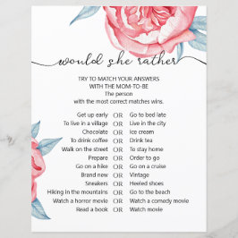 Juego de hojas de papel "le gustaría"