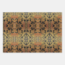 Juego de hojas de papel para envolver negro y oro