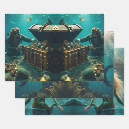 Juego de hojas planas de papel de ajuste de 3