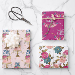 Juego de hojas planas de papel de ajuste de 3