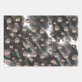 Juego de hojas planas de papel de ajuste de 3